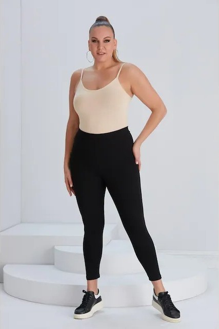 Butik Ayseba Büyük Beden Kadın Siyah Toparlayıcı Yüksek Bel Tayt görsel 3