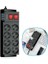 Isıya Dayanıklı Termal Akım Korumalı 2 Metre 16A 4000W 8li Priz ve 3 USB Li Uzatma Kablosu 1