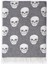 Skull %100 Pamuk Koltuk Şalı Siyah 130x170 3