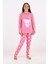 Kız Çocuk Uzun Kollu Fiyonklu Ayıcık Model Pijama Takımı 1