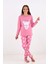 Kız Çocuk Uzun Kollu Fiyonklu Ayıcık Model Pijama Takımı 2
