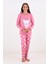 Kız Çocuk Uzun Kollu Fiyonklu Ayıcık Model Pijama Takımı 4