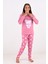 Kız Çocuk Uzun Kollu Fiyonklu Ayıcık Model Pijama Takımı 5