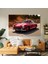 Nostaljik Kırmızı Araba Vintage Old Red Car Kanvas Tablo 1