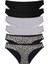 6 Adet Likralı Kadın Slip Külot Leopar Siyah Gri 1