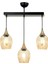 Avonnı AV-65234-3Y-BSY Siyah Boyalı Modern Avize E27 Metal Cam 60X10CM 1