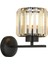 Avonnı AP-65244-1BSY Siyah Boyalı Aplik E27 Metal Kristal 20X27CM 1