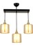 Avonnı AV-65233-3Y-BSY-B Siyah Boyalı Modern Avize E27 Metal Cam 60X14CM 1