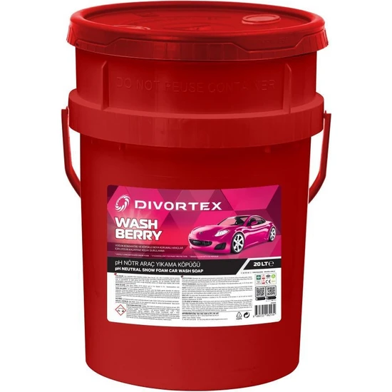 DVX Divortex Wash Berry Ph Nötr Oto Şampuanı 20 Lt