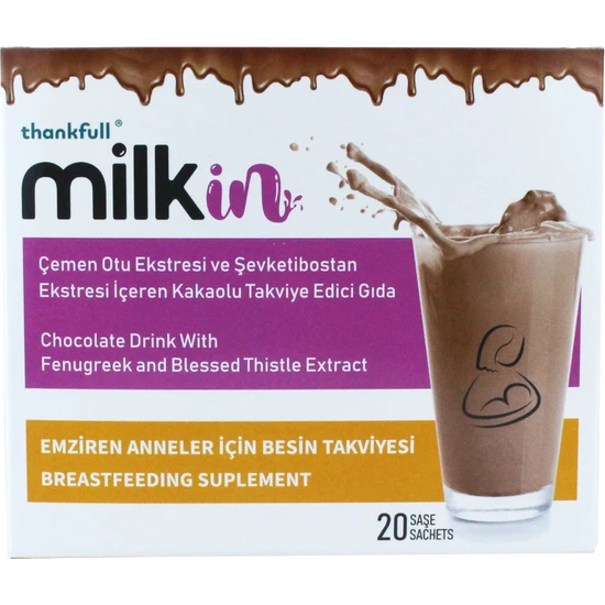 milkin Çikolatalı Toz Içecek - Anne Sütünü Artırmayı Destekleyen Gıda Takviyesi 20 Şase