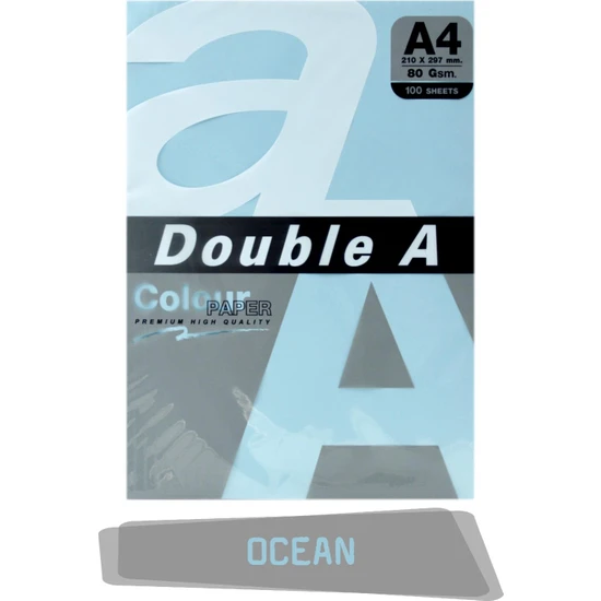 Double A Renkli Fotokopi Kağıdı 100'lü A4 80 gr Ocean