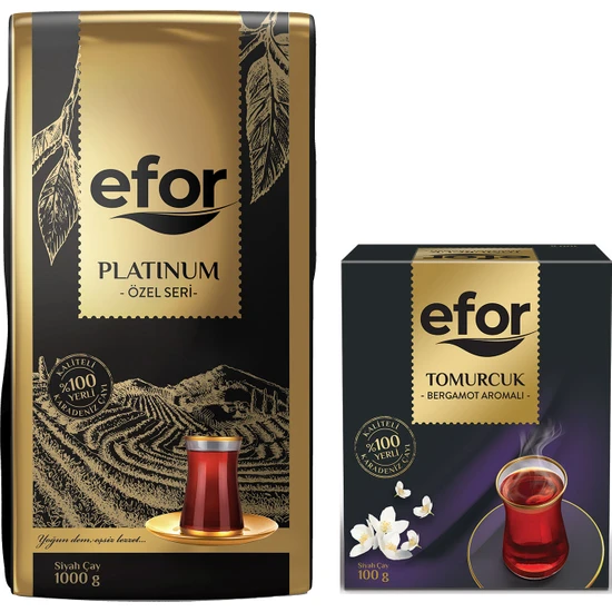 Efor Çay Efor Platinum Özel Seri Çay 1 kg + Tomurcuk Bergamot Aromalı 100 gr