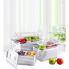 Leeshome Lossa Lüx 3 Adet Buzdolabı Içi Süzgeçli Organizer(2,5lt,5lt,9lt) Set-Saklama Buzdolabı Organizer