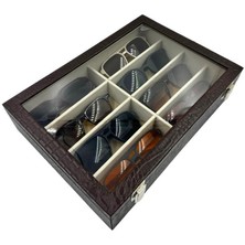 Dijital Çarşı Richbox 8'li Gözlük Kutusu Timsah Kahve