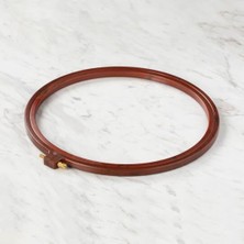 Balım Örgü Evi Vidalı Plastik Kasnak, Yuvarlak, Bronz Kahve Etamin Nakış ve Punch Kasnak 19 cm