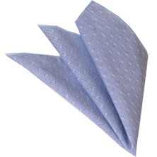 Exve Exclusive Mavi Kendinden Desenli Jakar Dokuma Yaka Cep Mendili