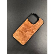 MAT DERİ iPhone14 Pro Kılıf Hakiki Deri Desenli Telefon Kılıfı