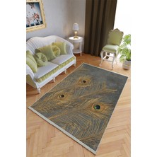 10 Post Online Klasik Salon Halısı Gri Kahverengi Yolluk Kaymaz Yuvarlak Oval Kesme Ince Yıkanabilir Halı