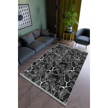 10 Post Online Salon Halısı Modern Siyah Beyaz Yolluk Kaymaz Yuvarlak Oval Kesme Ince Yıkanabilir Halı