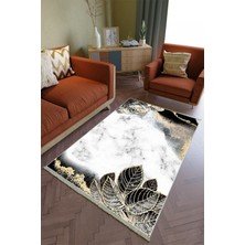 10 Post Online Salon Halısı Otantik Gri Altın Gold Yolluk Kaymaz Yuvarlak Oval Kesme Ince Yıkanabilir Halı