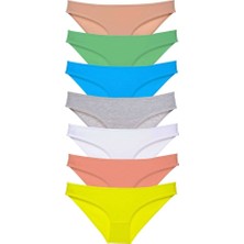 Royaleks 7 adet Süper Eko Set Likralı Kadın Slip Külot Çok Renkli