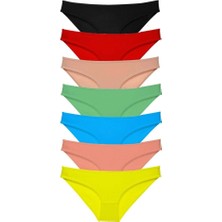 Royaleks 7 adet Süper Eko Set Likralı Kadın Slip Külot Çok Renkli