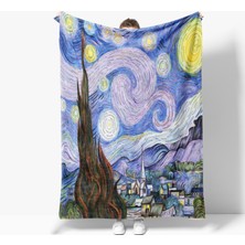 Erays Home Erayshome Yıldızlı Gece Desenli Baskılı Polar Tv Battaniyesi