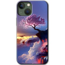 Bera Aksesuar Apple iPhone 13 Mini Kılıf Hd Desen Baskılı Arka Kapak + Mat Kobra Cam - Wash Red Wall