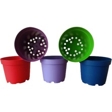 Tuğel Flowers 15 Adet Plastik 5 Renkli Çiçek Üretim Saksısı (8.5 Cm.lik) Alt Tabaksız