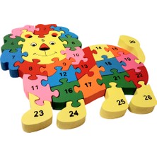 Bak Gel Al Harfleri ve Sayıları Öğreniyorum Eğitici Aslan Puzzle