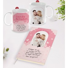 Bk Kişiye Özel Kendi El Yazın Mesajlı Fotoğraflı Beyaz Defter Ve Kupa Hediye Seti-2