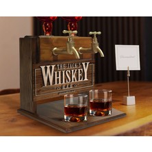 Bk Gift Kişiye Özel Kabartma Isimli Çift Musluklu Doğal Ahşap Viski Standı, Içki Standı, Doğum Günü Hediyesi, Ev Hediyesi, Erkek Hediye-9