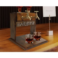 Bk Gift Kişiye Özel Kabartma Isimli Çift Musluklu Doğal Ahşap Viski Standı, Içki Standı, Doğum Günü Hediyesi, Ev Hediyesi, Erkek Hediye-41