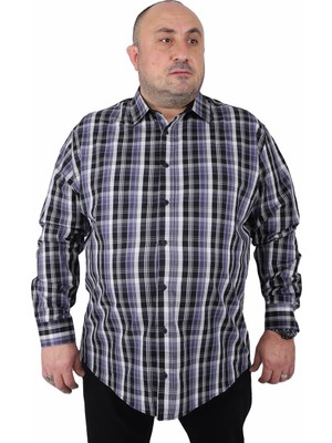 Moc Grande Estacional 23373 Siyah Erkek Gömlek Uzun Kol Ekose-Kareli Regular Fit Günlük