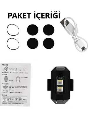 Duhaline 7 Renk Mini LED Şarjlı 45W Dron Scooter Bisiklet Motorsiklet Araba Çakarlı LED Uyarı Işığı