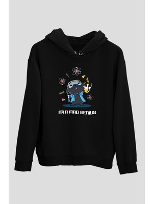 Tişört Fabrikası Bilim Kimya Biyoloji Baskılı Unisex Siyah Hoodie