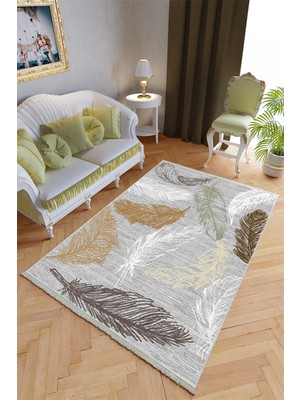 10 Post Online Klasik Salon Halısı Kahverengi Yolluk Kaymaz Yuvarlak Oval Kesme Ince Yıkanabilir Halı