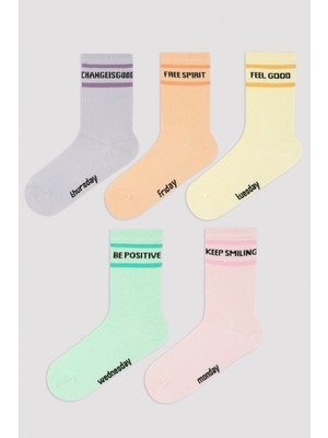 Penti Today Mood Slogan Baskılı 5li Soket Çorap