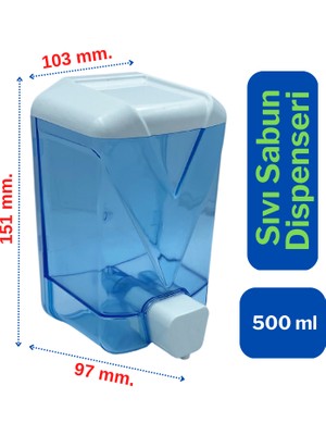 Wespa Plastik Şeffaf Sıvı Sabun Dispenseri 500 Ml.