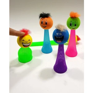 4 Adet Fırlayan Surat Çok Renk Işıklı Bas Fırlat Zıpzıp Oyuncak Emoji Toplar Zevkle Zıplayan Işıklar
