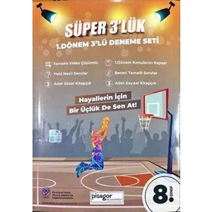 8. Sınıf Süper 3`lük Pisagor 1. Dönem Deneme Seti