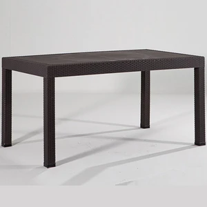 Rattan Masa Takımı 70x100 Camsız Masa 4 Kişilik Bambu Sandalye Bahçe Balkon Teras Takımı Kahverengi