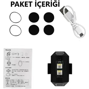 7 Renk Mini LED Şarjlı 45W Dron Scooter Bisiklet Motorsiklet Araba Çakarlı LED Uyarı Işığı