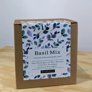 Basil Mix Tohum Çimlendirme Seti - Thai Fesleğeni, Mor Reyhan, Limonlu Fesleğen, Ceneviz Fesleğeni