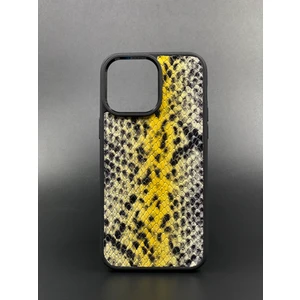 MAT DERİ iPhone14 Pro Max Kılıf Multi Snake Desenli Hakiki Deri Kılıf