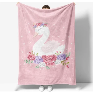 Erays Home Erayshome Kuğu Desenli Baskılı Polar Tv Battaniyesi