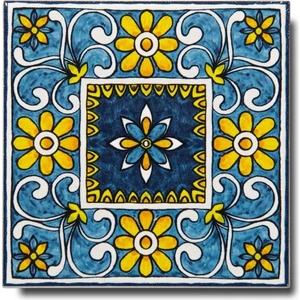 İkbal Çini Seramik 10X10 Desenli Meksika Karosu 5'li 1 Paket ICS154
