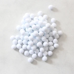 Peluş ponpon, 1.5 cm  50 adet  Beyaz