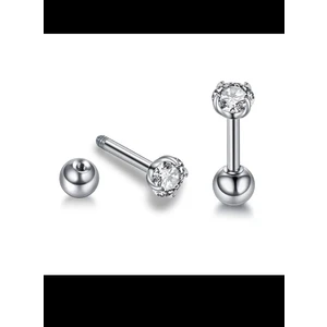 Ares Collection Cerrahi Çelik Tek Taş Piercing Küpe