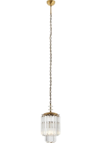 Avonnı AV-60298-1E Eskitme Kaplama Klasik Avize E27 Metal Kristal 20CM